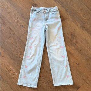 YMI Light Blue Jeans with Pink Heart Accents